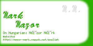mark mazor business card